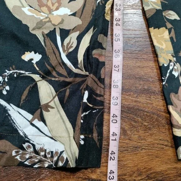 Joie Womens Linen Flowh Boho Artsey Floral Drawstring Pants L - Picture 10 of 13